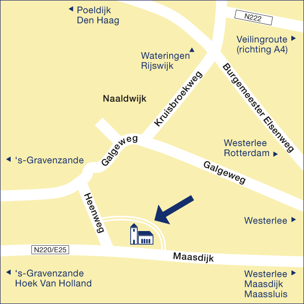 Route kaartje naar het St. Lambertuskerkje
